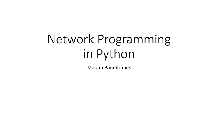 network programming in python