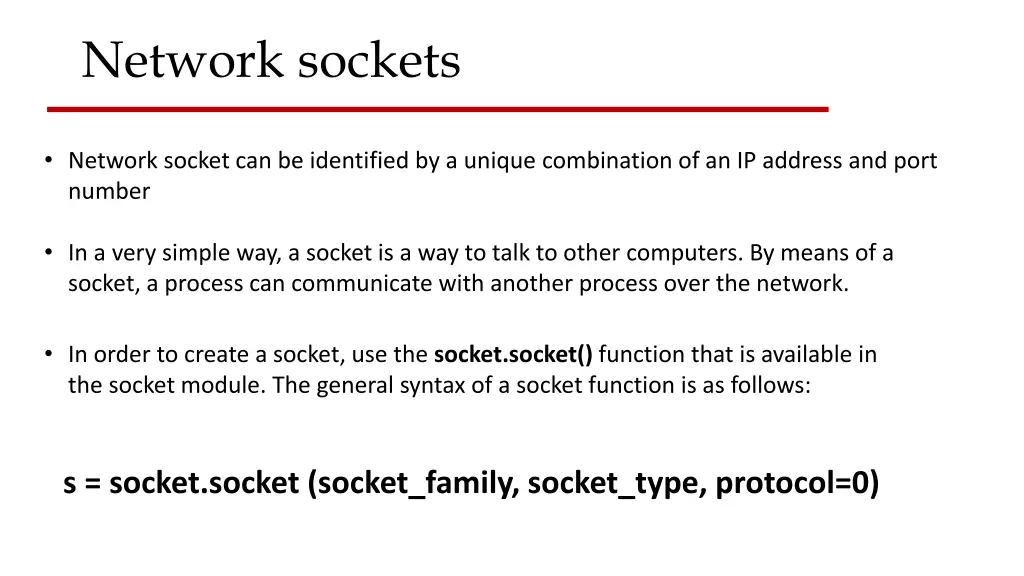 network sockets 1