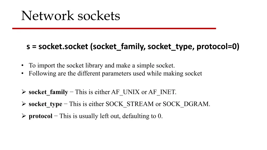 network sockets 2