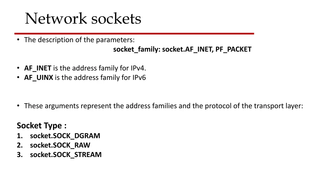 network sockets 3