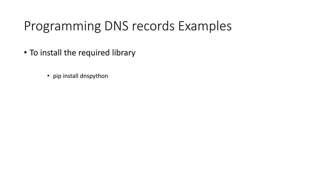 programming dns records examples