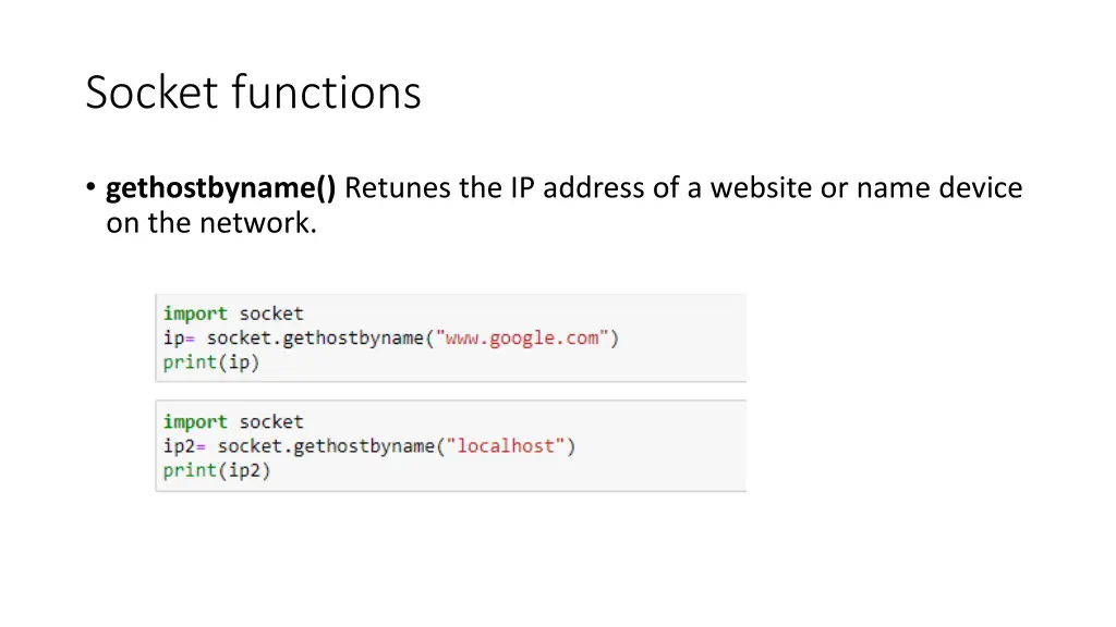 socket functions