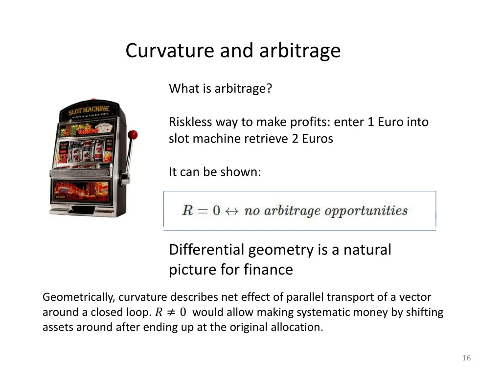 curvature and arbitrage 1