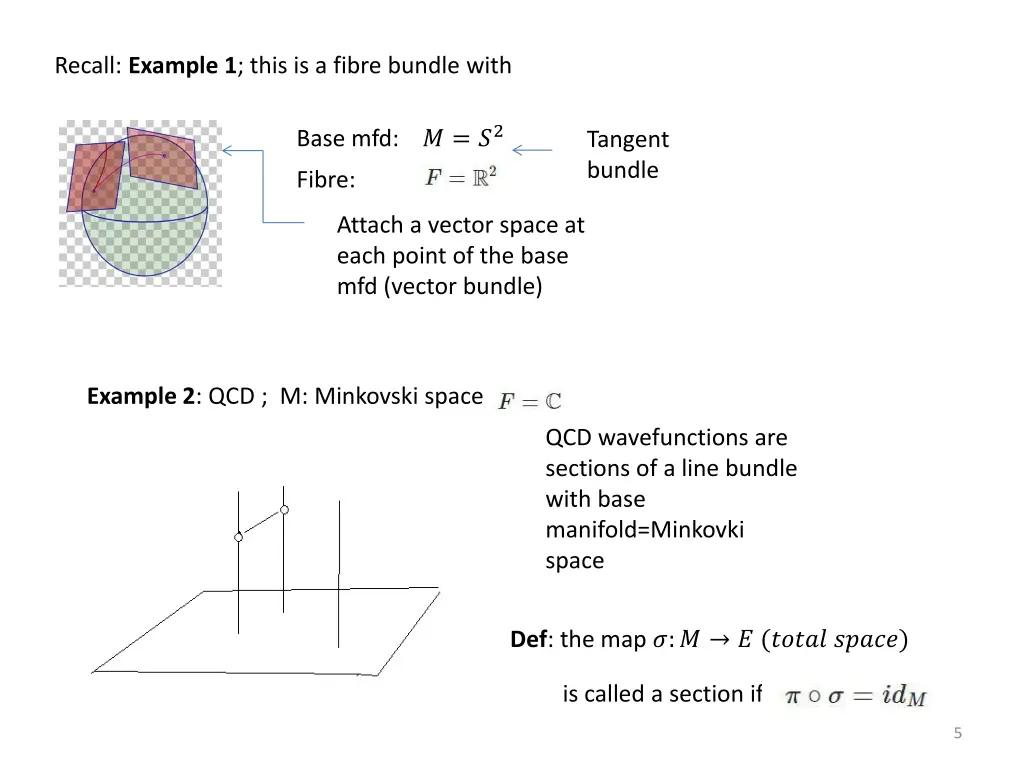 recall example 1 this is a fibre bundle with