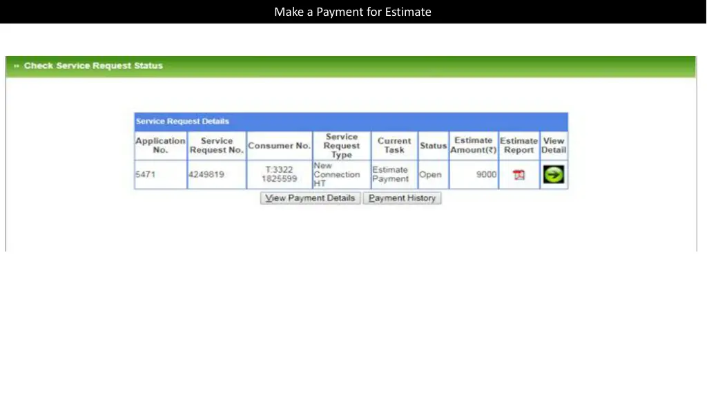 make a payment for estimate