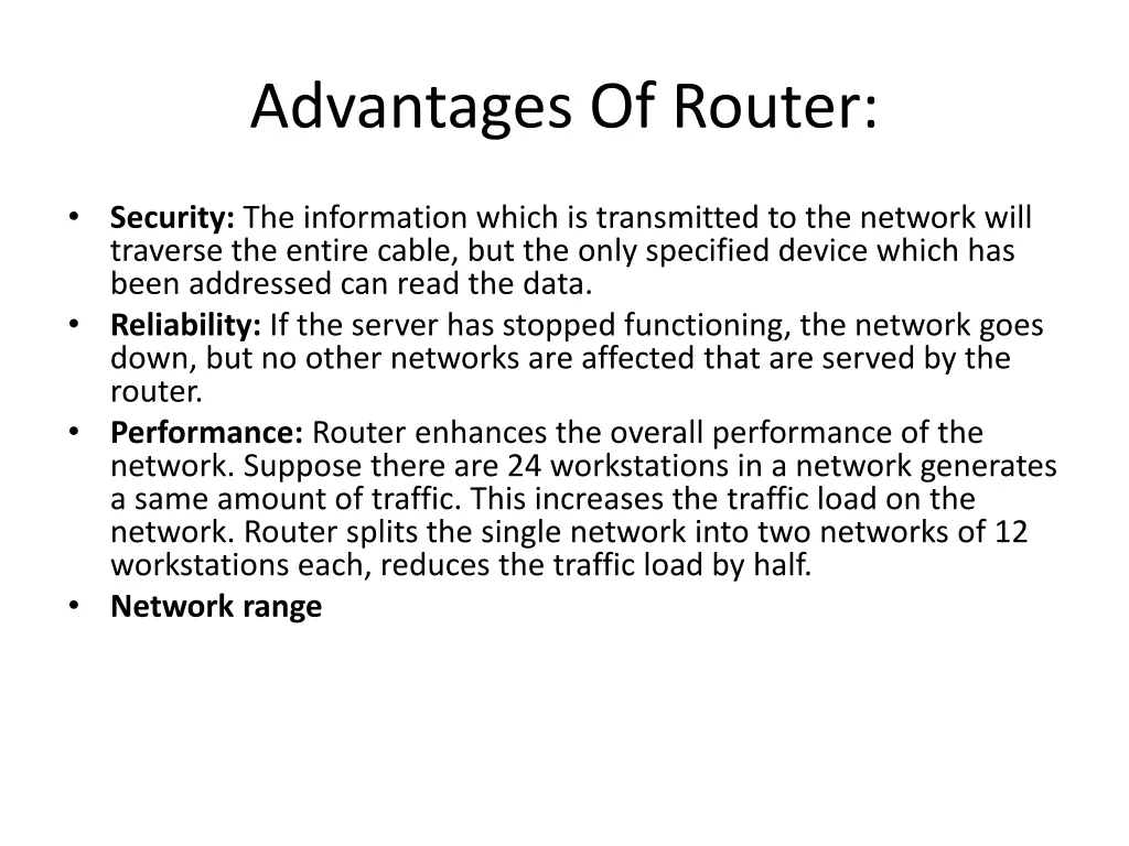 advantages of router