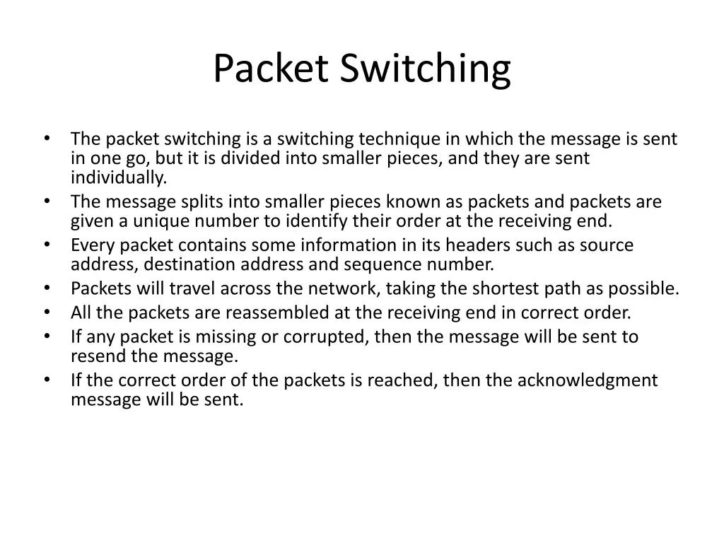 packet switching