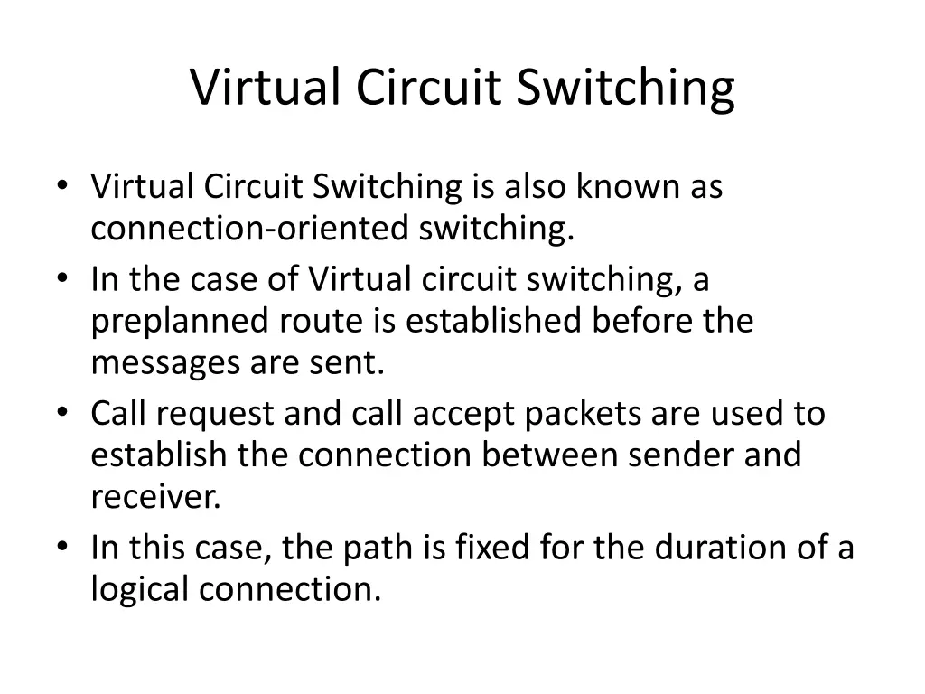 virtual circuit switching