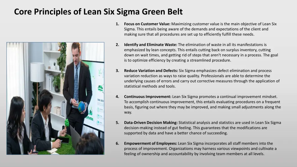 core principles of lean six sigma green belt