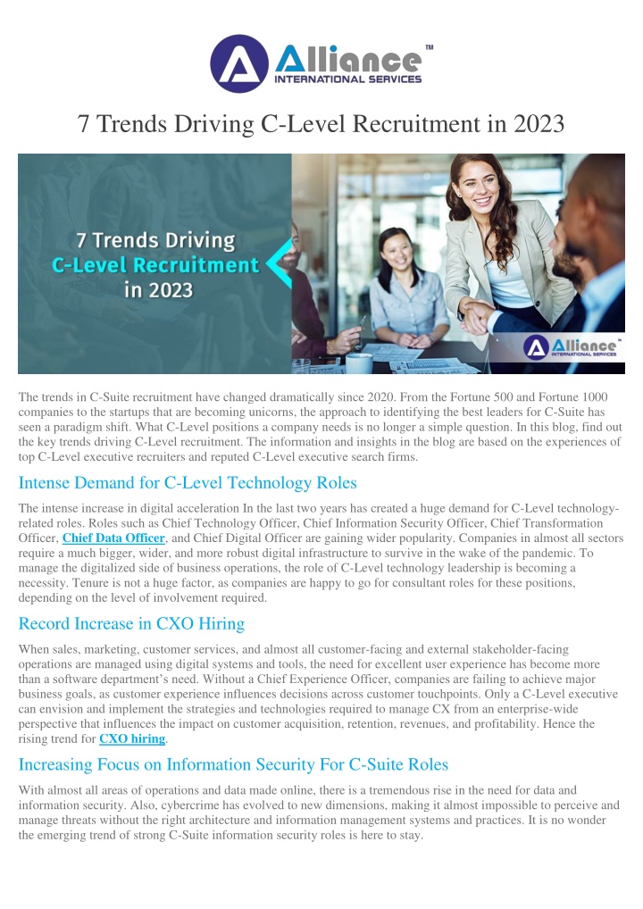 7 trends driving c level recruitment in 2023