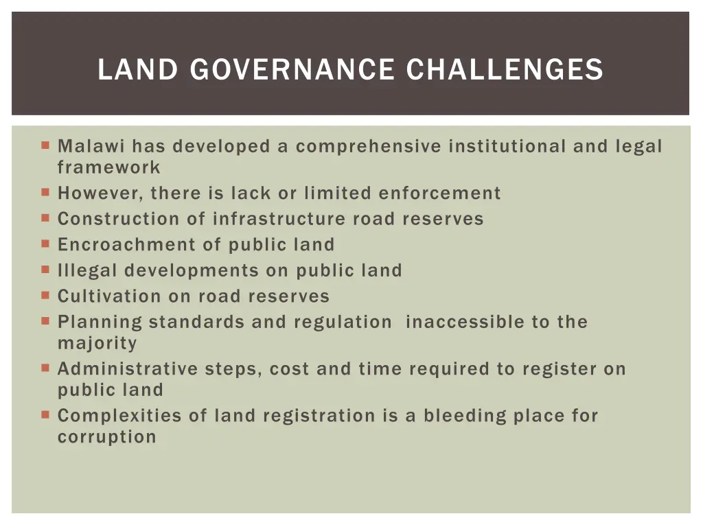 land governance challenges