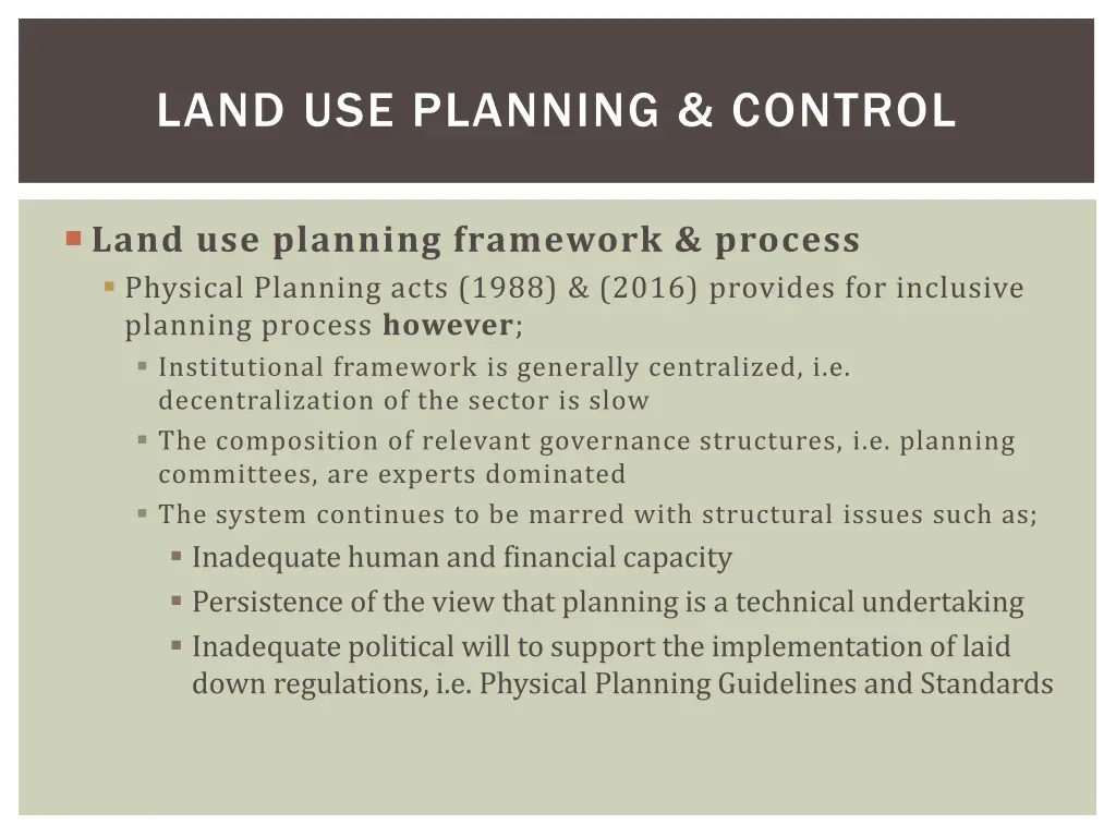 land use planning control