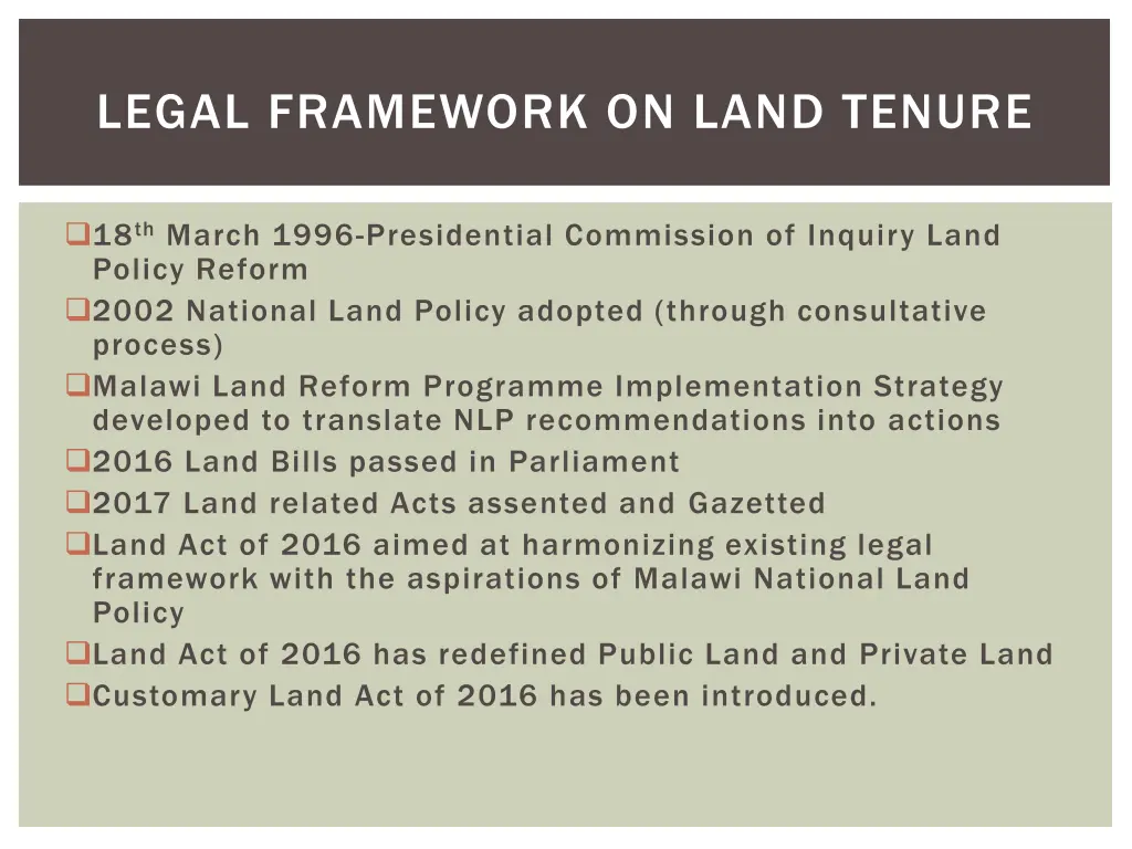 legal framework on land tenure 2