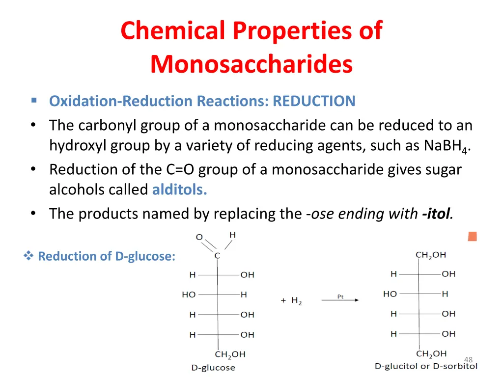 chemical properties of monosaccharides