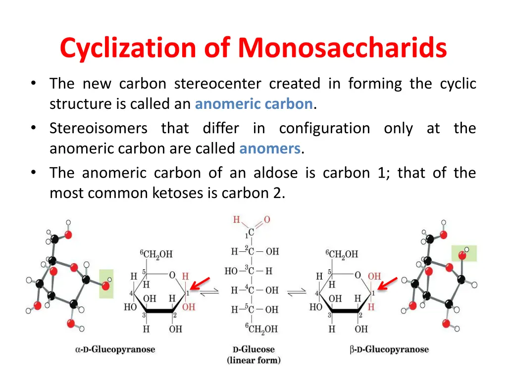 cyclization of monosaccharids the new carbon