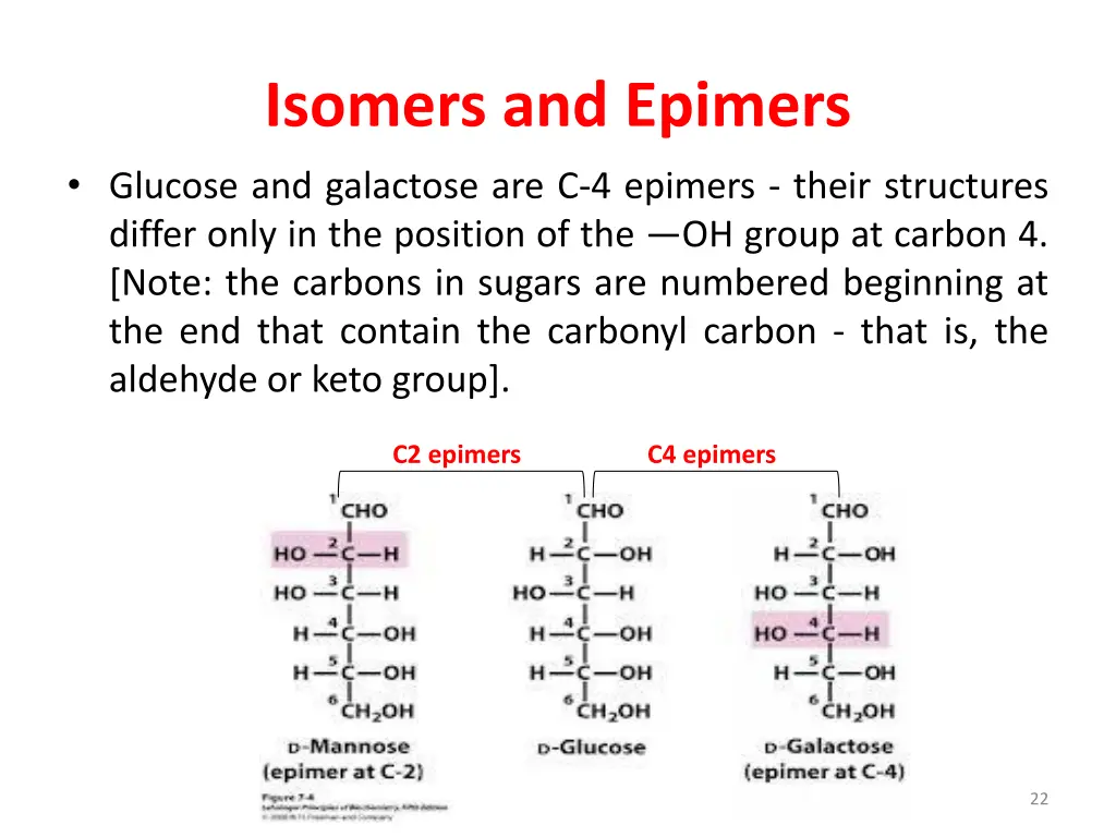 isomers and epimers glucose and galactose