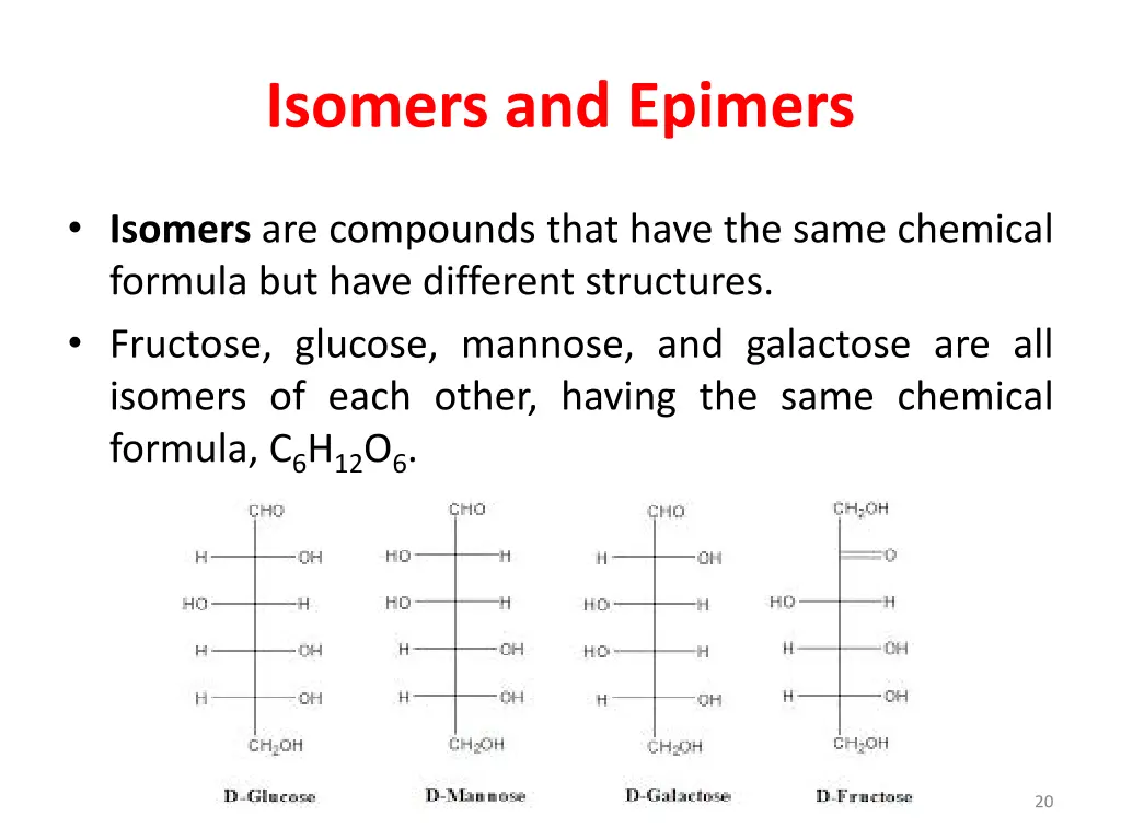 isomers and epimers