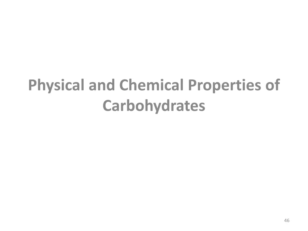 physical and chemical properties of carbohydrates