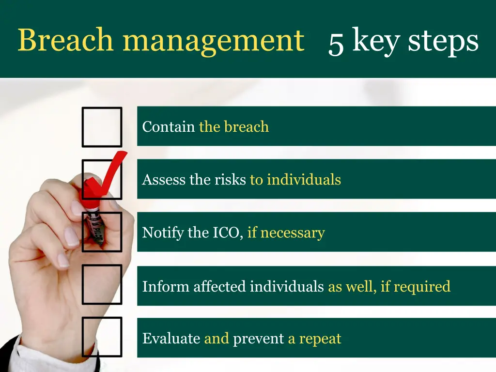 breach management 5 key steps