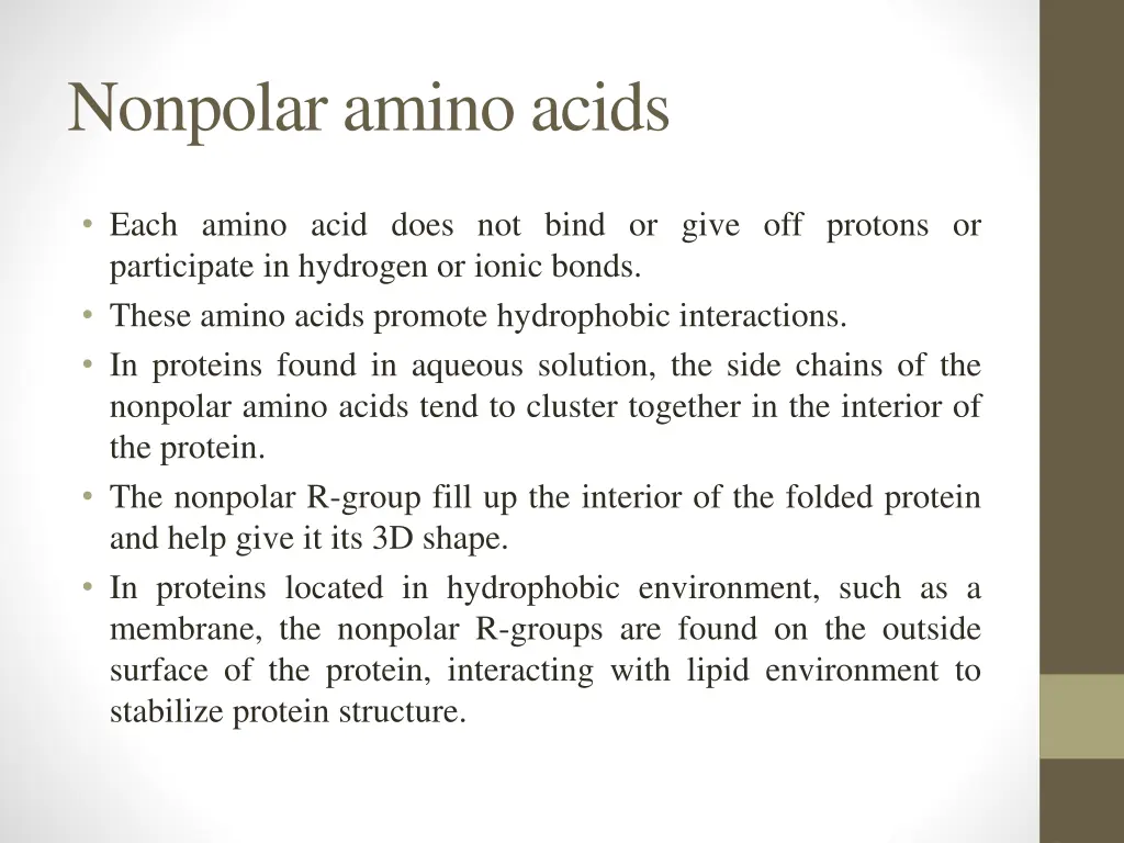 nonpolar amino acids