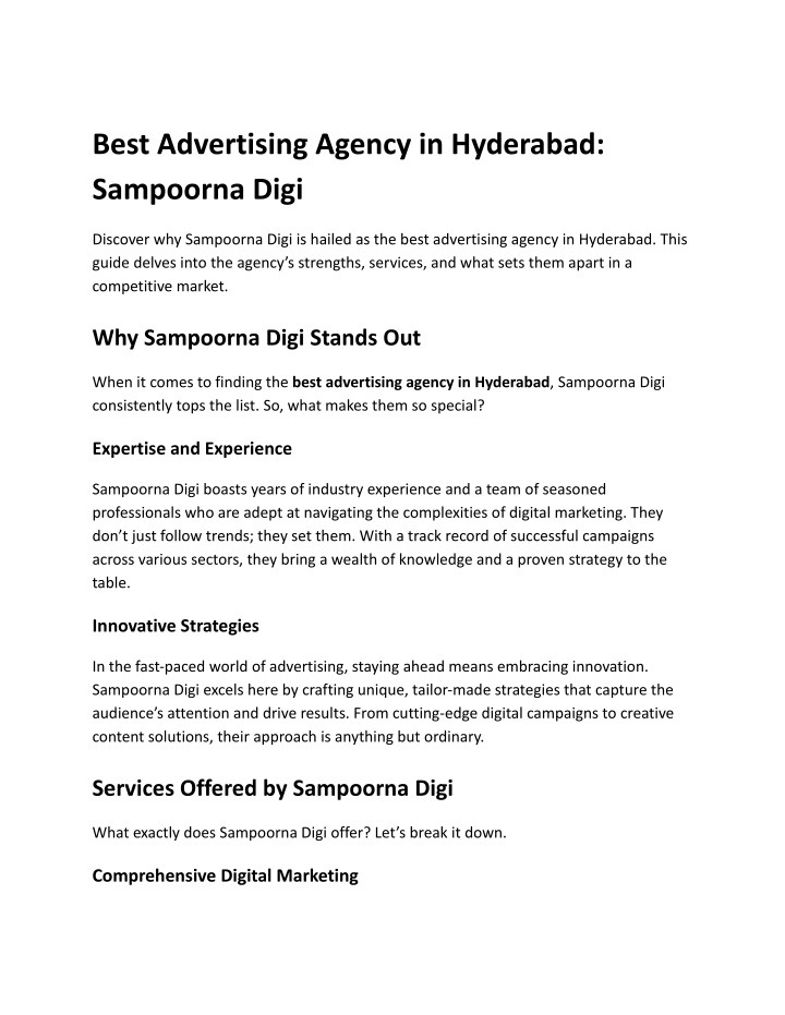 best advertising agency in hyderabad sampoorna