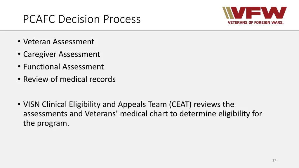 pcafc decision process