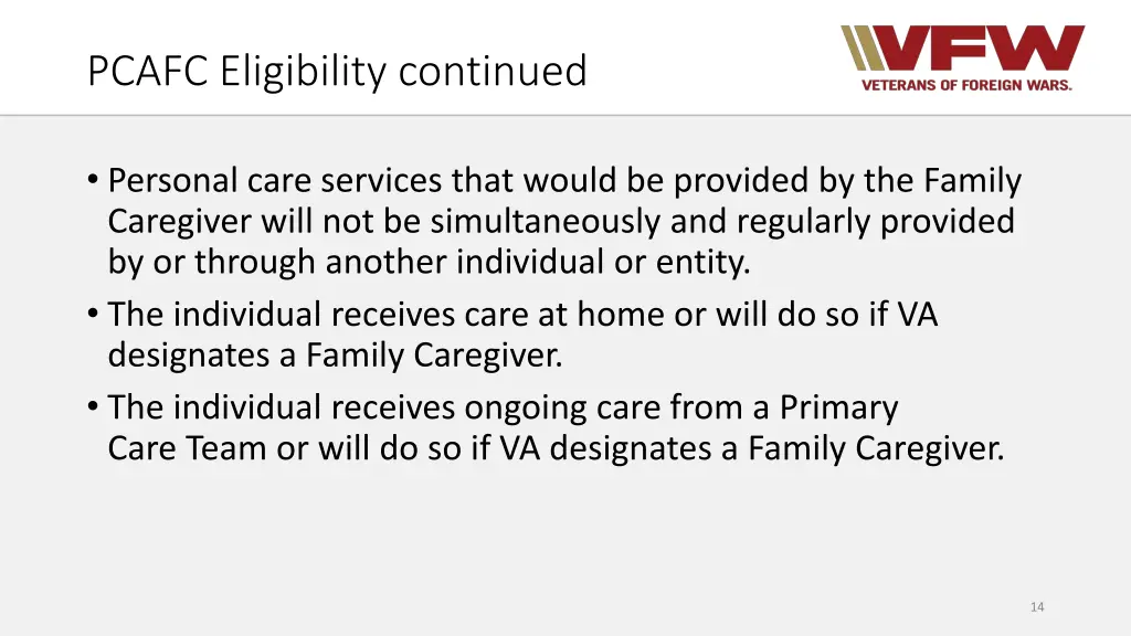 pcafc eligibility continued 2