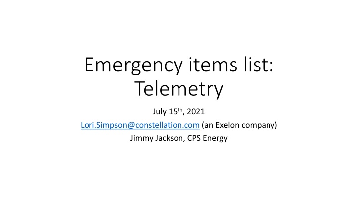 emergency items list telemetry