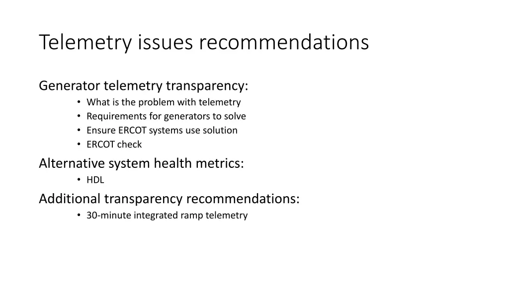 telemetry issues recommendations