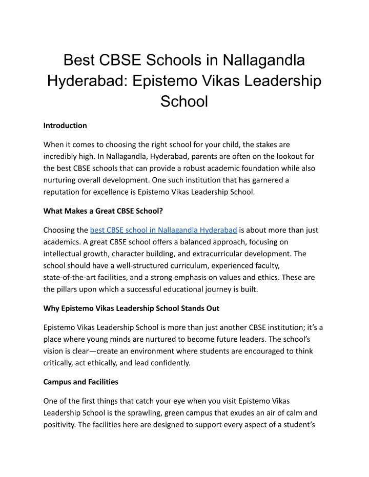 best cbse schools in nallagandla hyderabad