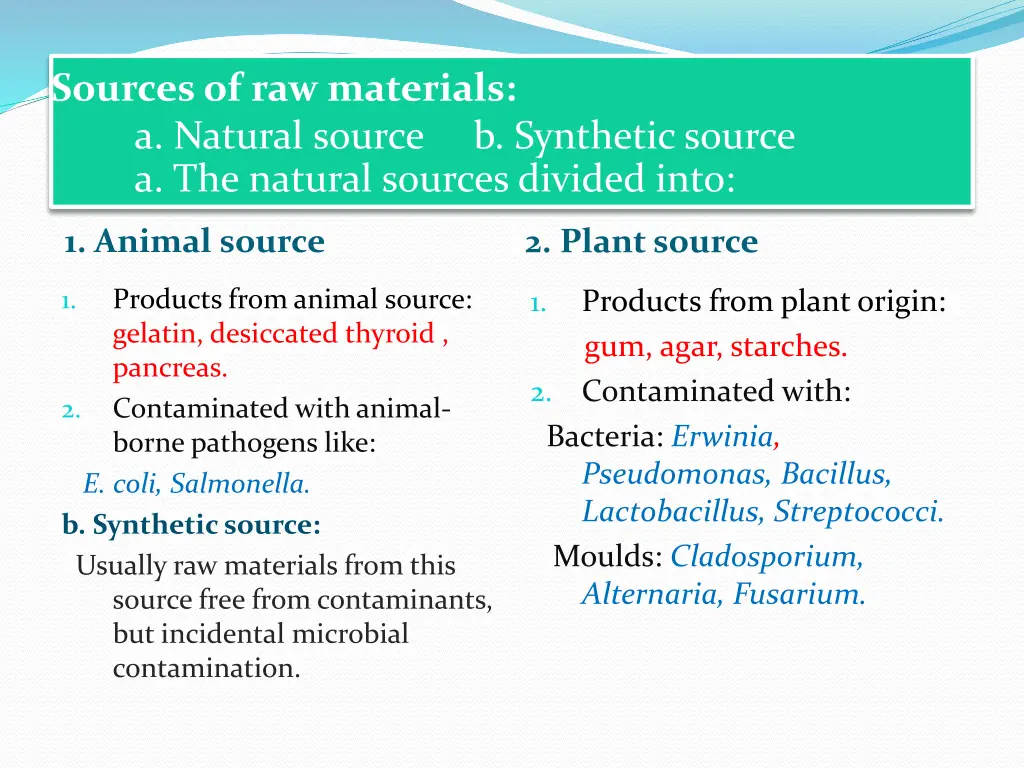 sources of raw materials a natural source