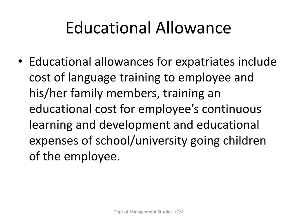 educational allowance