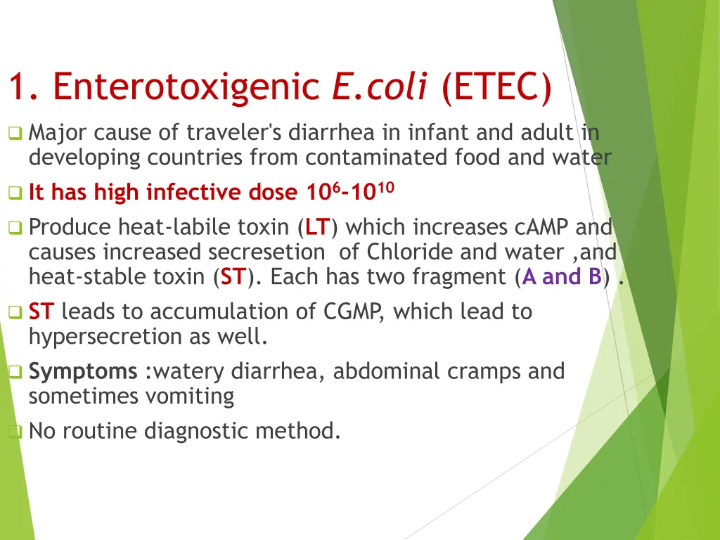 1 enterotoxigenic e coli etec