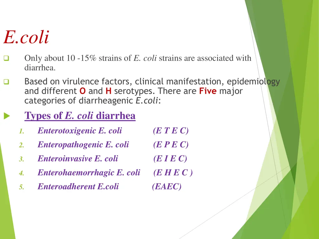 e coli