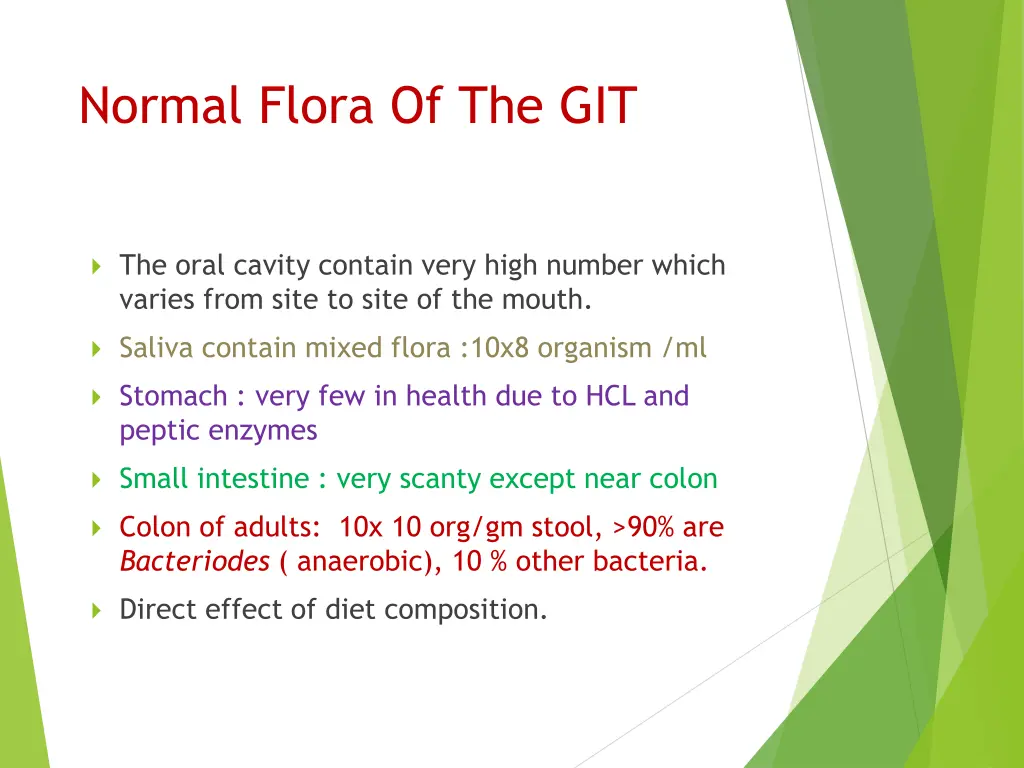 normal flora of the git