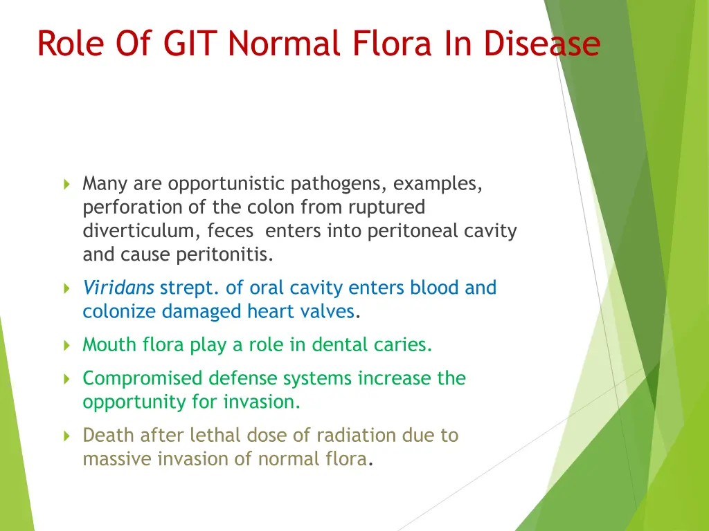 role of git normal flora in disease