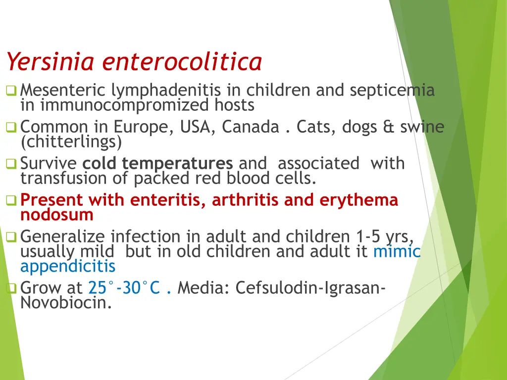 yersinia enterocolitica mesenteric lymphadenitis