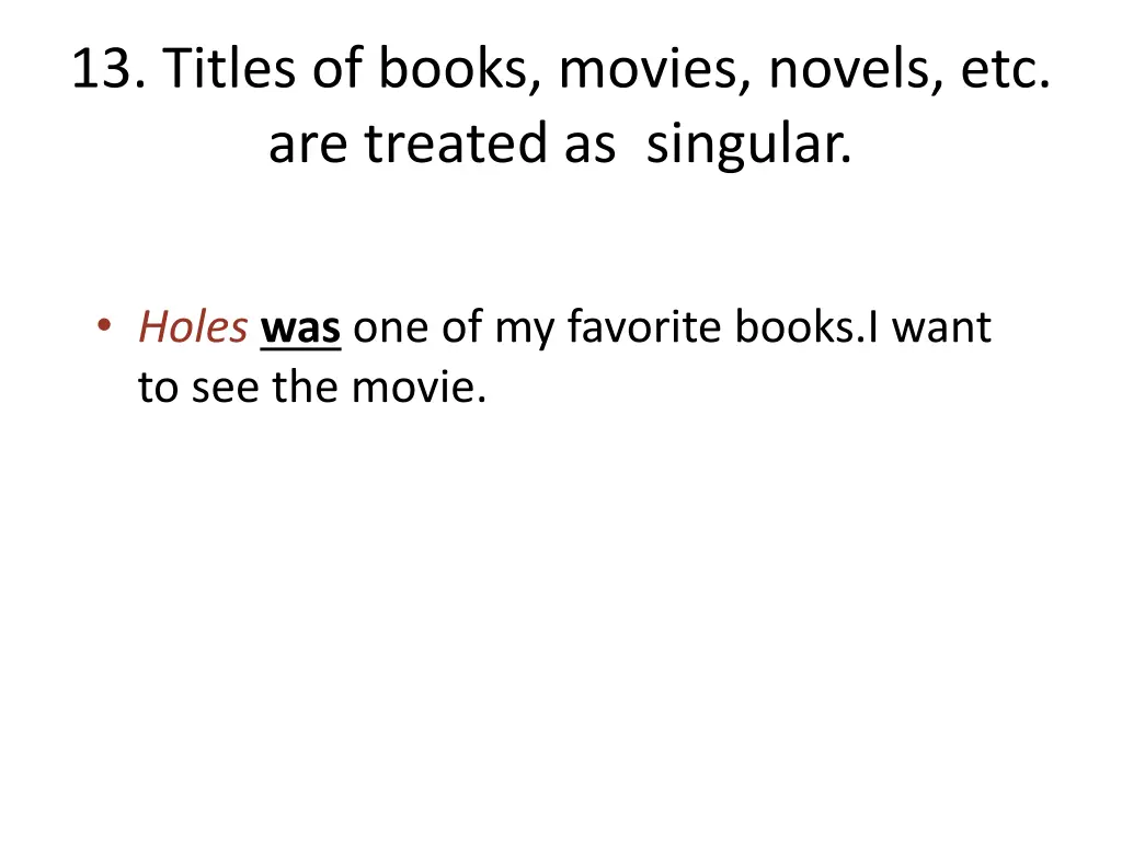 13 titles of books movies novels etc are treated