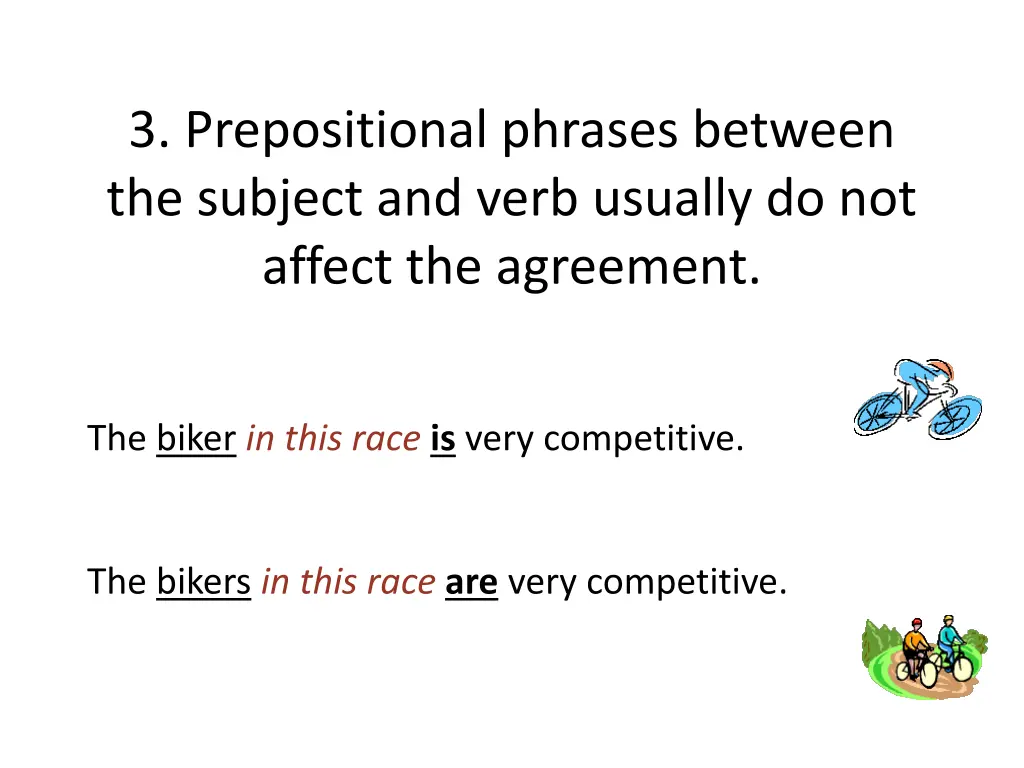 3 prepositional phrases between the subject