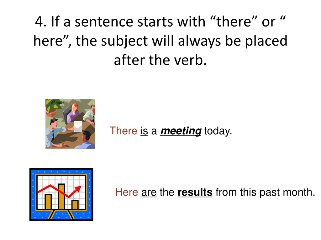 4 if a sentence starts with there or here