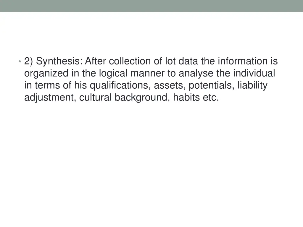 2 synthesis after collection of lot data