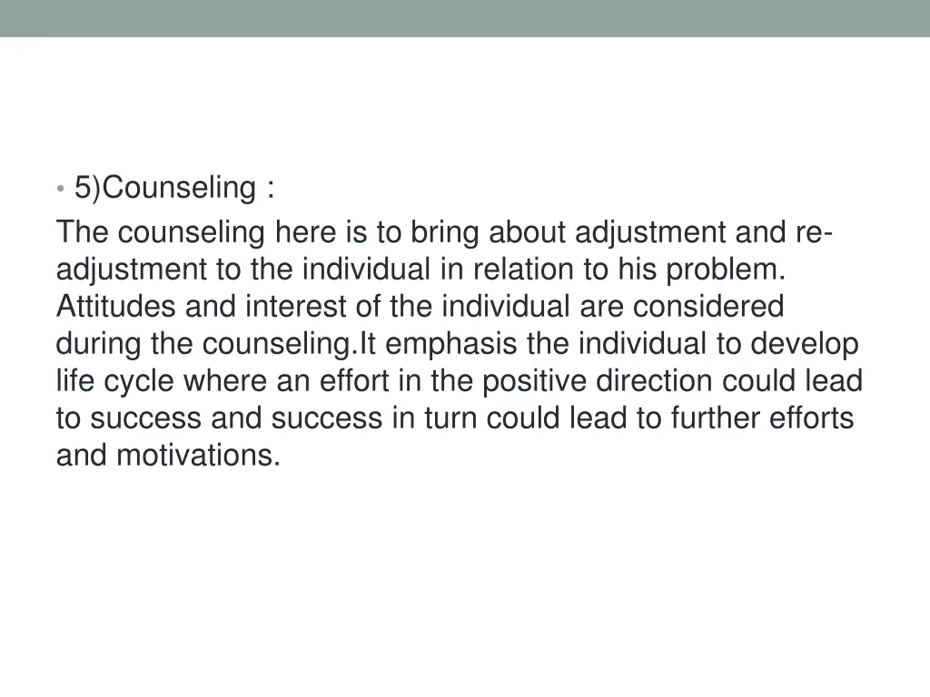 5 counseling the counseling here is to bring