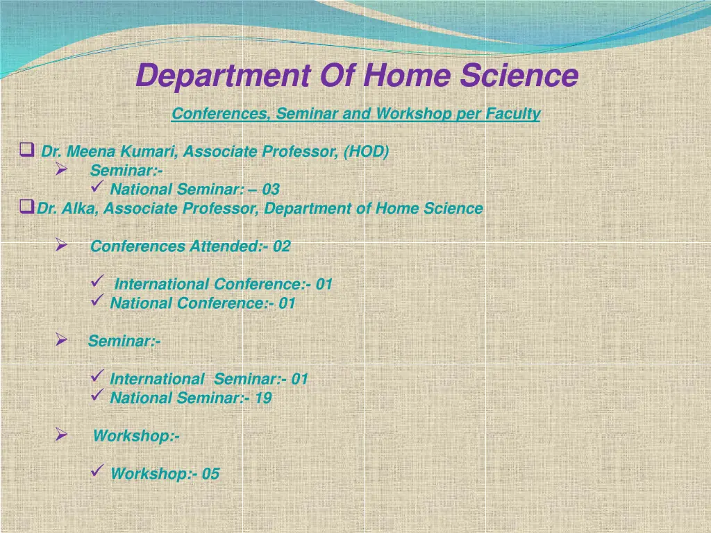 department of home science 5