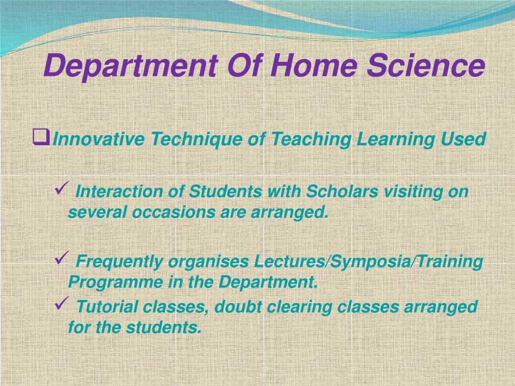 department of home science 7