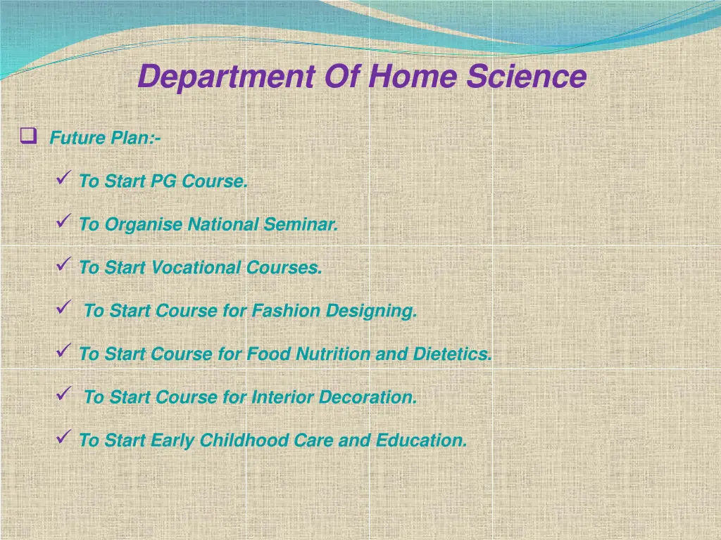 department of home science 9