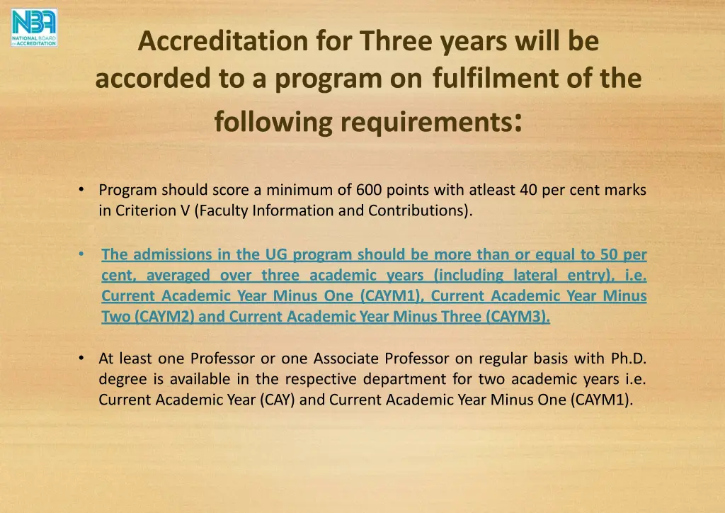 accreditation for three years will be accorded 1