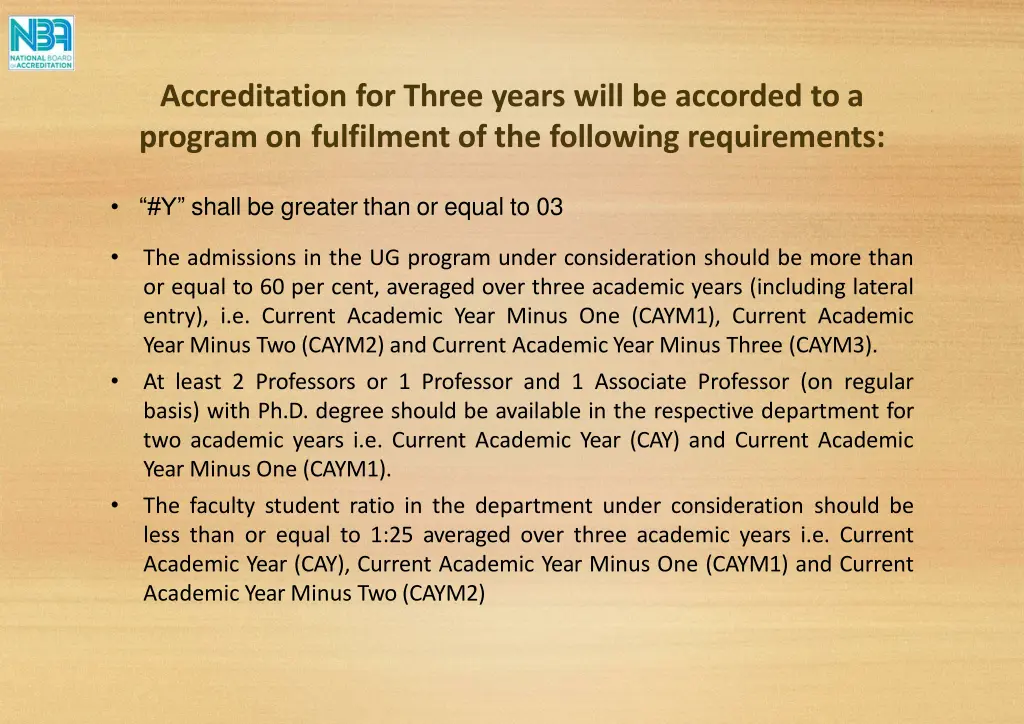 accreditation for three years will be accorded 2