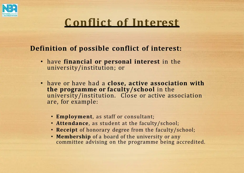 conflict of interest