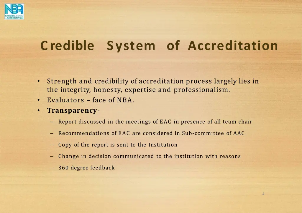 credible system of accreditation