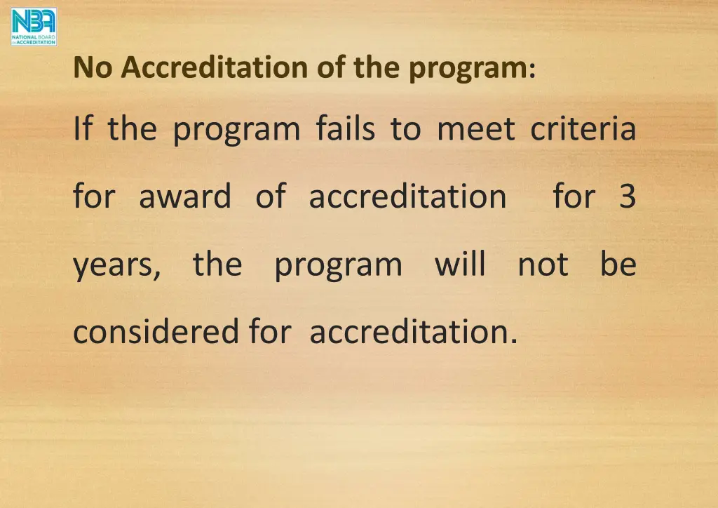 no accreditation of the program 1